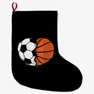 Meia De Natal Grande Esportes de Coração Futebol Basquete Amante do Bol