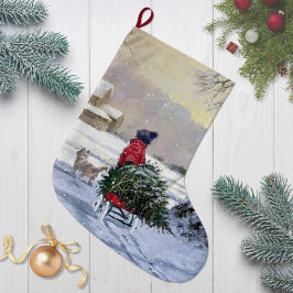 Meia De Natal Grande Esta é a estação - Hora da árvore