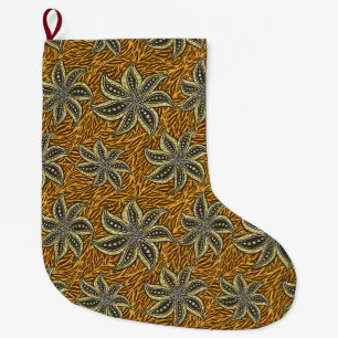 Meia De Natal Grande Estilo de Batik Floral Abstrato africano