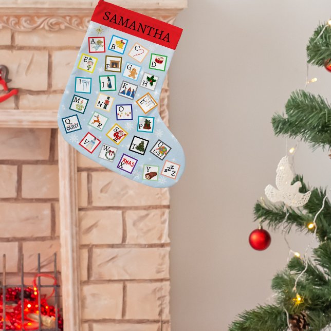 Meia De Natal Grande Estoque de Natal ABC (Criador carregado)