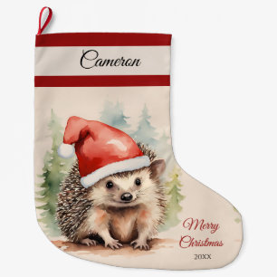 Meia De Natal Grande Estoque de Natal de Hedgehog do Xmas