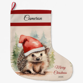Meia De Natal Grande Estoque de Natal de Hedgehog do Xmas