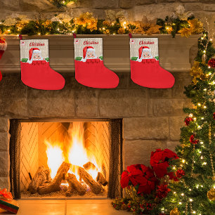 Meia De Natal Grande Estoque de Natal de Papais noeis Personalizados co