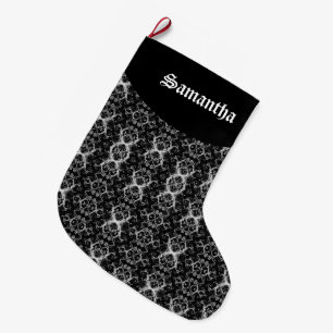 Meia De Natal Grande Estoque de Natal Gótico do Damask Elegante