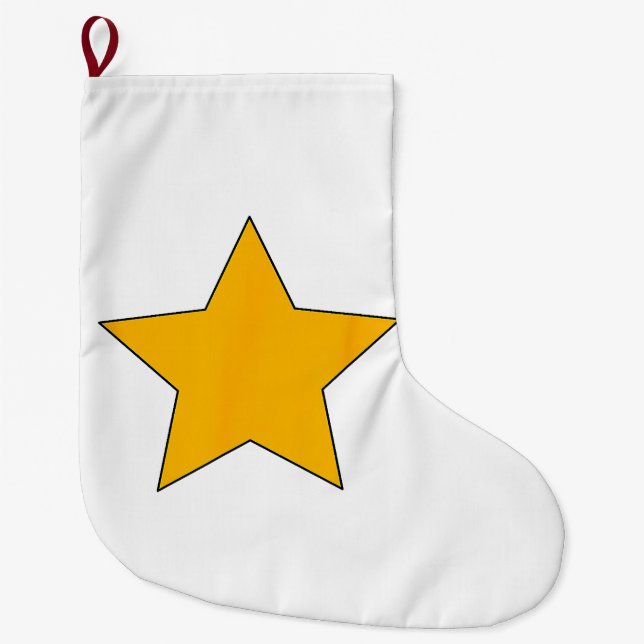 Meia De Natal Grande Estrela Amarela (Frente)