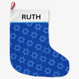 Meia De Natal Grande Estrela de David Hanukkah Stocking