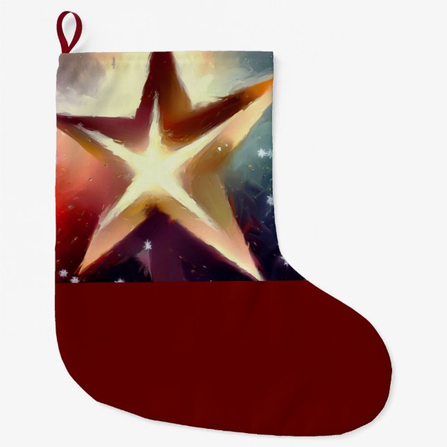 Meia De Natal Grande Estrela de Natal 4 (Frente)