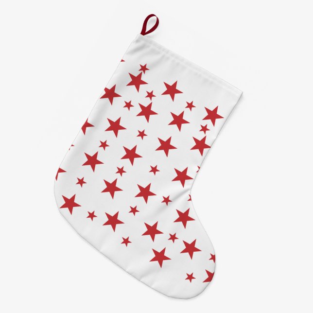 Meia De Natal Grande Estrelas para Presente (Frente (Pendurada))