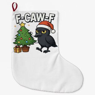 Meia De Natal Grande F-caw-f Natal Raven Crow Xmas Memória de Árvore