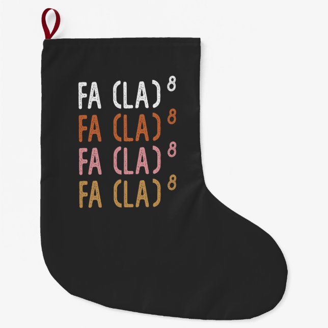 Meia De Natal Grande FA (LA)8 Matemática Nerdy Divertida (Frente)