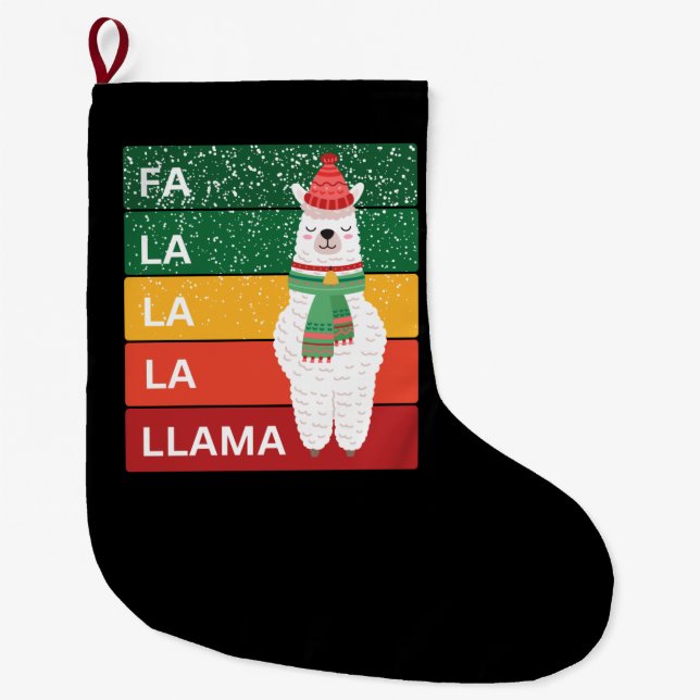 MEIA DE NATAL GRANDE FA LA LA LLAMA (Frente)