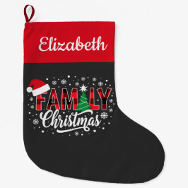 Meia De Natal Grande Family Christmas