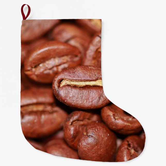 Meia De Natal Grande Feijões de café torrados (Frente)