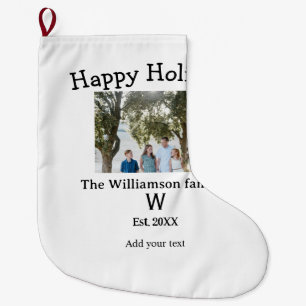 Meia De Natal Grande Feliz feriado família foto renute name letter ye