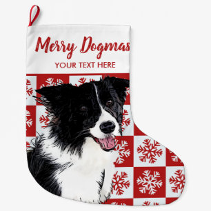 Meia De Natal Grande Feliz Natal Dogmas Border Collie Festivo og