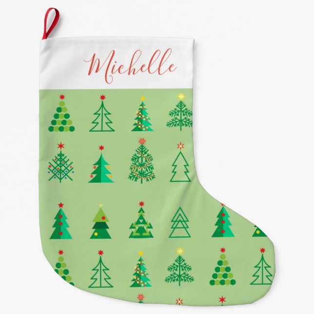 Meia De Natal Grande Feliz Natal e Feliz ano novo! ornamentos (Frente)