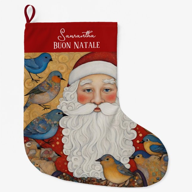 Meia De Natal Grande Feliz Natal Italiano (Frente)