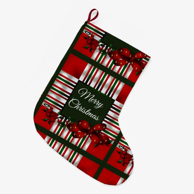 Meia De Natal Grande Feliz Natal Personalizado (Frente (Pendurada))