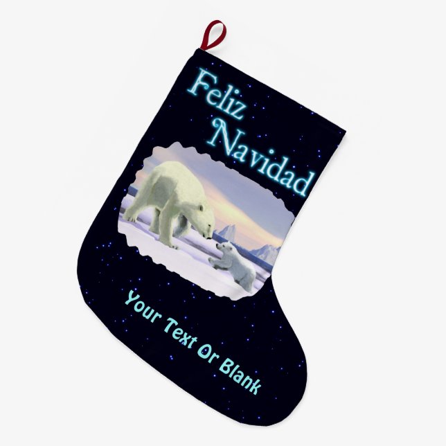 Meia De Natal Grande Feliz Navidad - Mama Nose Best (Frente (Pendurada))