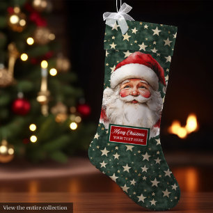 Meia De Natal Grande Feliz Papais noeis Vintage com Xmas Personalizados
