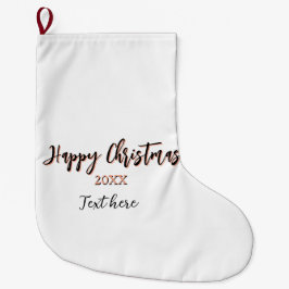Meia De Natal Grande Feliz pêssego de Natal - ano negro - nome holi