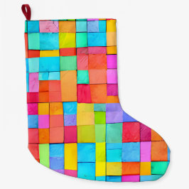 Meia De Natal Grande Feriado de Design de Arte por Aquarela Colorida