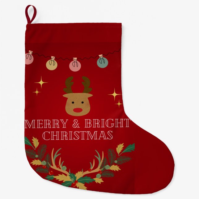 Meia De Natal Grande Feriado de Natal Elegante (Frente)