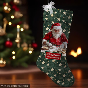 Meia De Natal Grande Feriado de Papai Noel animado personalizado