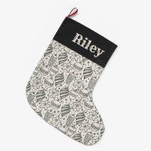 Feriado de Vintage Black and Ivory Ornaments