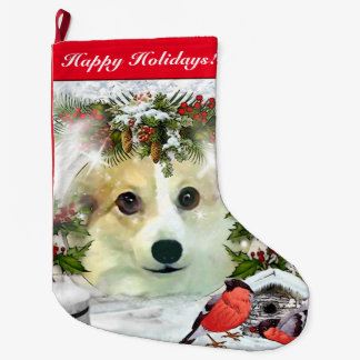 Meia De Natal Grande Feriado do Corgi do inverno