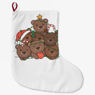 Meia De Natal Grande Férias de Natal do Bear Árvore Engraçado Feriado e