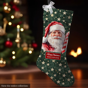 Meia De Natal Grande Fesage Vintage Santa Claus - Natal Stocks