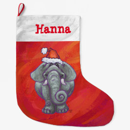 Meia De Natal Grande Festivo Personalizado Elefante Natal