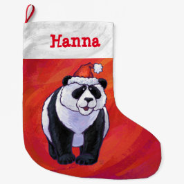 Meia De Natal Grande Festivo Personalizado Panda Natal