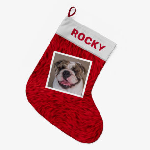 Meia De Natal Grande Filhote de cachorro do buldogue do nome de animal