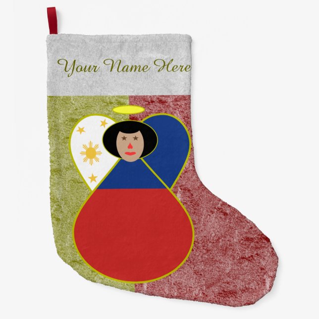Meia De Natal Grande Filipino ou Filipinas Angel Flag (Frente)