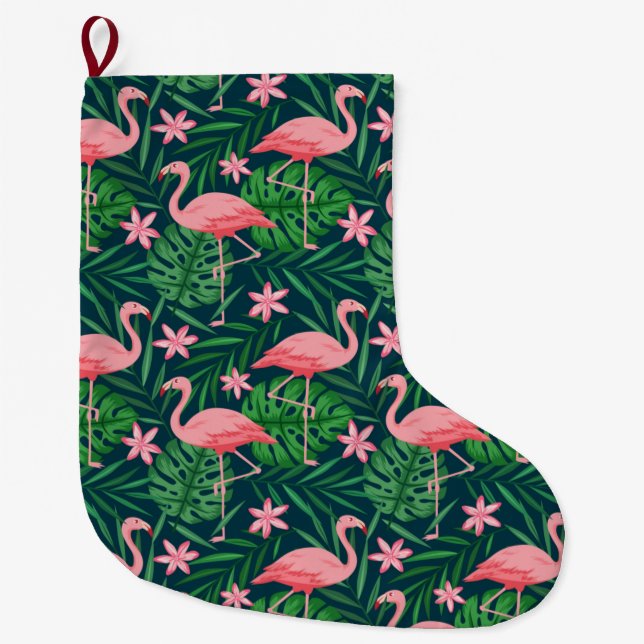 Meia De Natal Grande Flamingo (Frente)