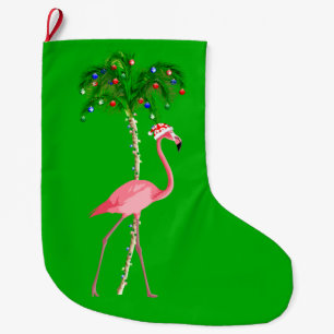 Meia De Natal Grande Flamingo de Natal