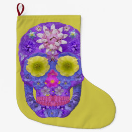 Meia De Natal Grande Flor - Caveira 5