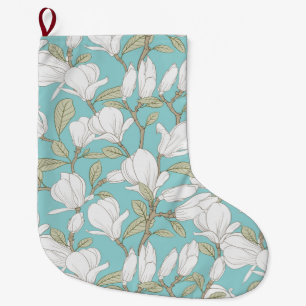 Meia De Natal Grande Floral