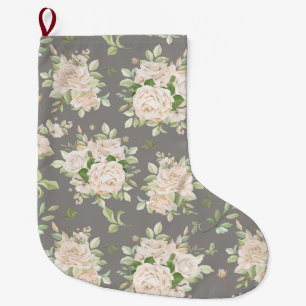 Meia De Natal Grande Floral
