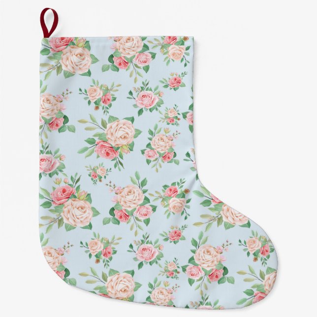 Meia De Natal Grande Floral (Frente)