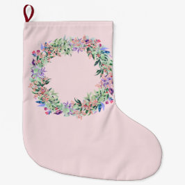 Meia De Natal Grande Floral Berries Wreath