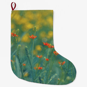 Meia De Natal Grande Flores de Verão