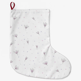 Meia De Natal Grande Flores Lilac