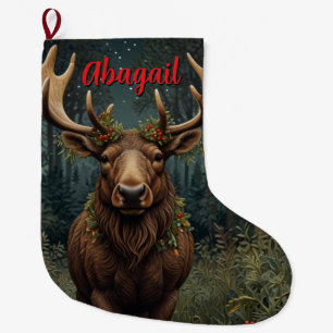 Meia De Natal Grande Floresta russa de boho de galinha de Natal