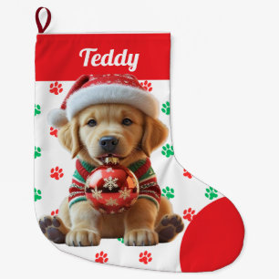 Meia De Natal Grande Fofo de varejo de Ouro de Natal bonito personaliza