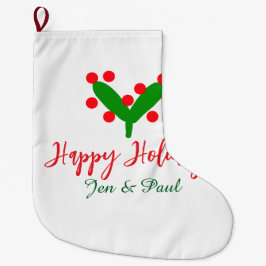 Meia De Natal Grande Folha verde casal verde