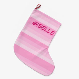 Meia De Natal Grande Formas de estocagem de Natal em tiras Rosa