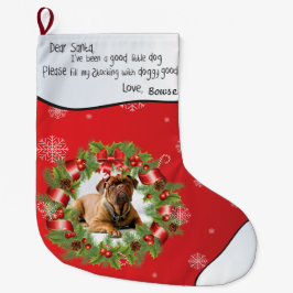 Meia De Natal Grande Foto de Natal Wreath para a Foto do Cachorro